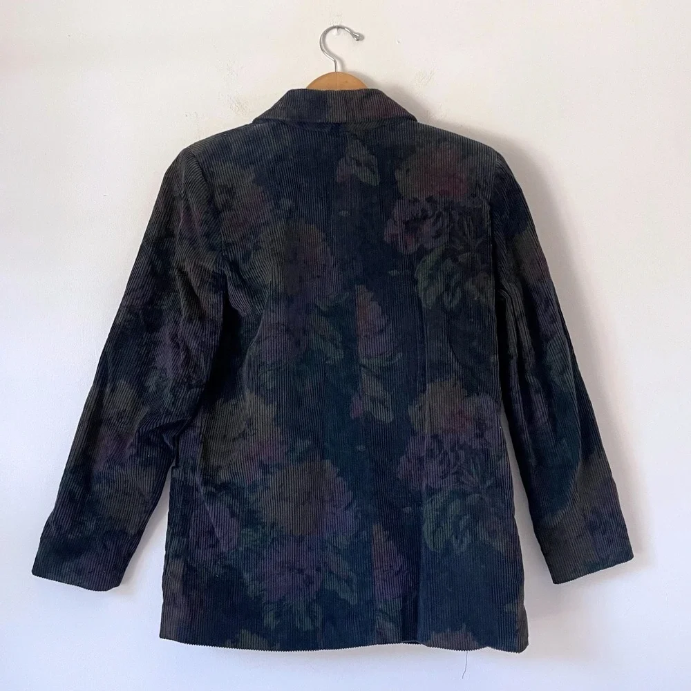 Vintage Corduroy Blazer Sz Small Whimsigoth Moody Floral Dark Academia Cottage